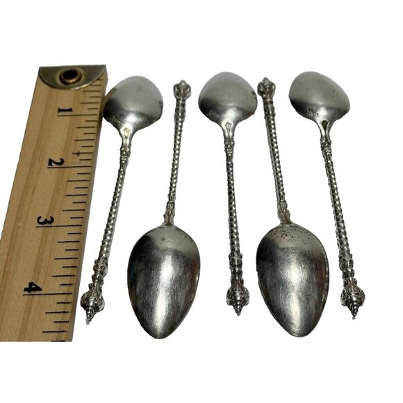 5 Spoons of V. Christensen Danish T800 Silver Spoons, 5pc Lot Antique - Picture 6 of 7